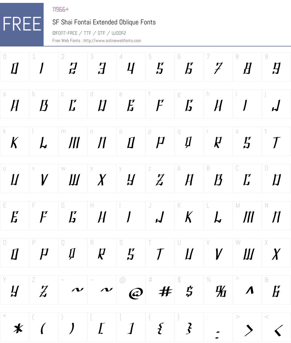 SF Shai Fontai Extended Font Screenshots