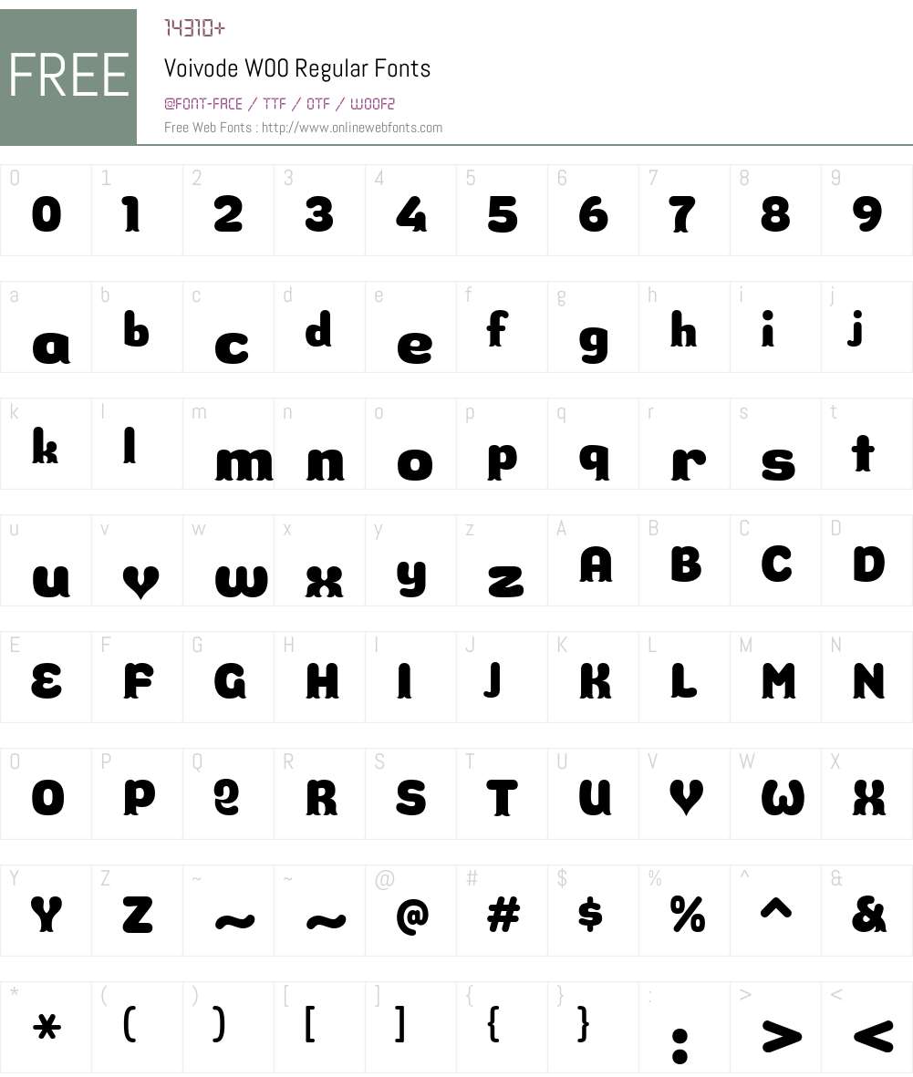 VoivodeW00-Regular Font Screenshots