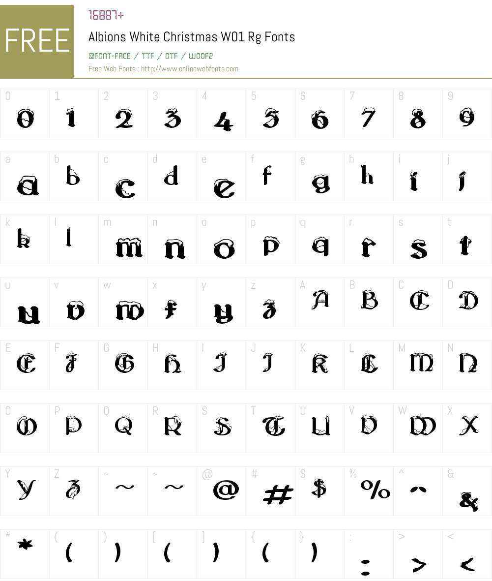 AlbionsWhiteChristmasW01-Rg Font Screenshots