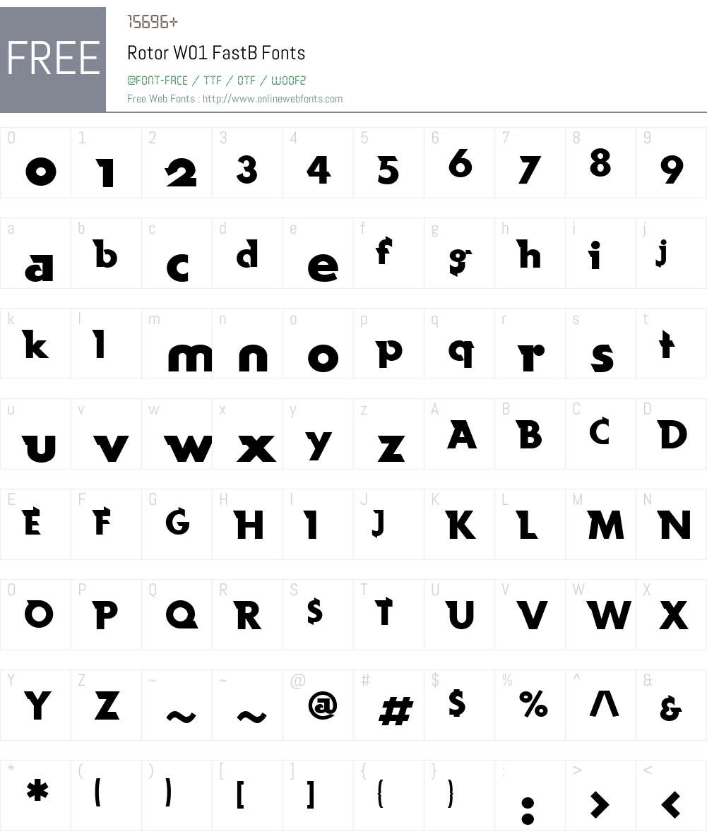RotorW01-FastB Font Screenshots