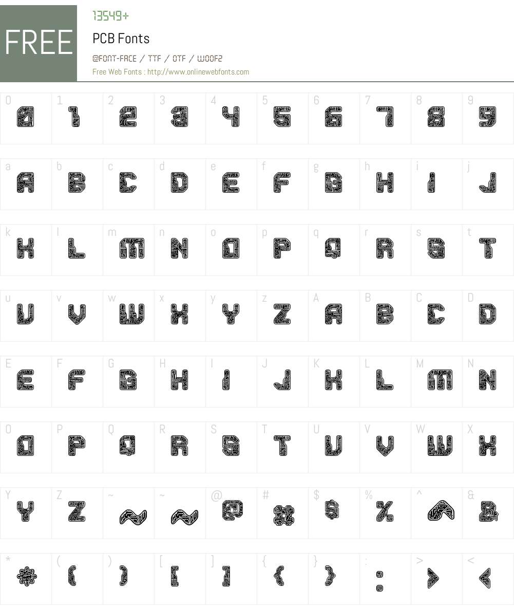 PCB Font Screenshots