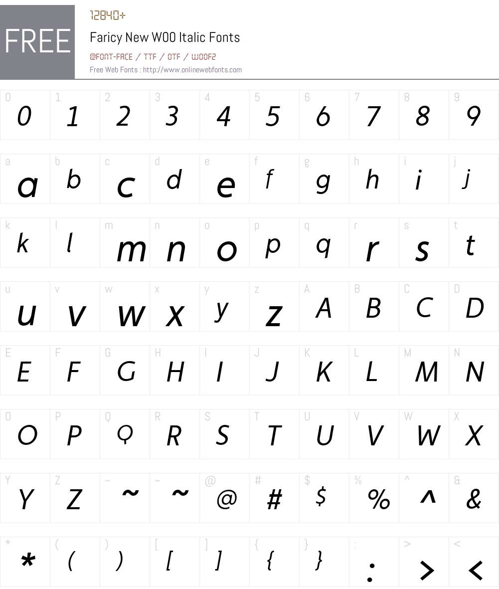 Faricy New Font Screenshots