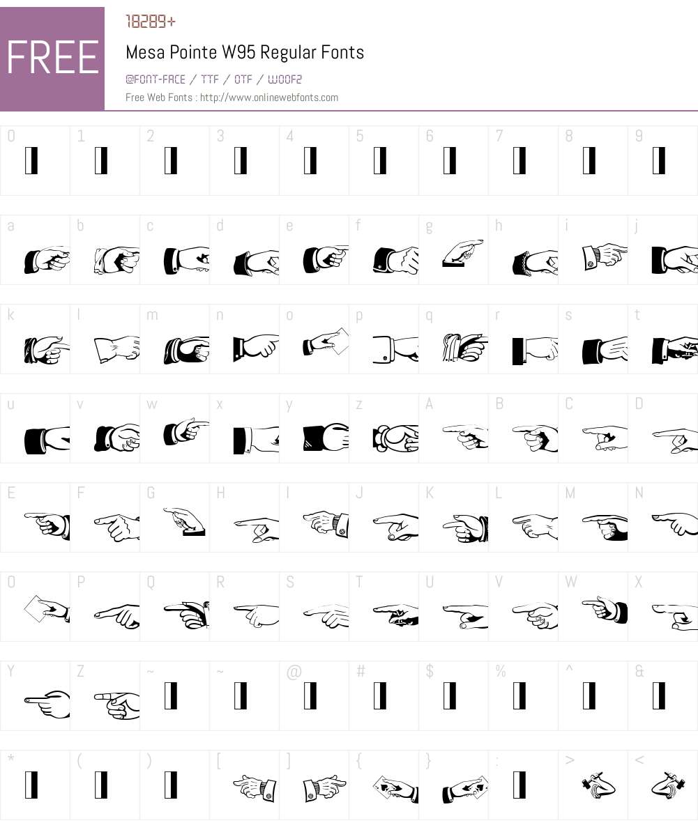 MesaPointeW95-Regular Font Screenshots
