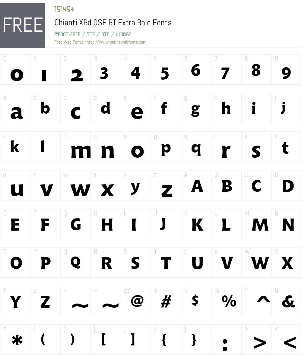 Chianti XBd OSF BT Font Screenshots