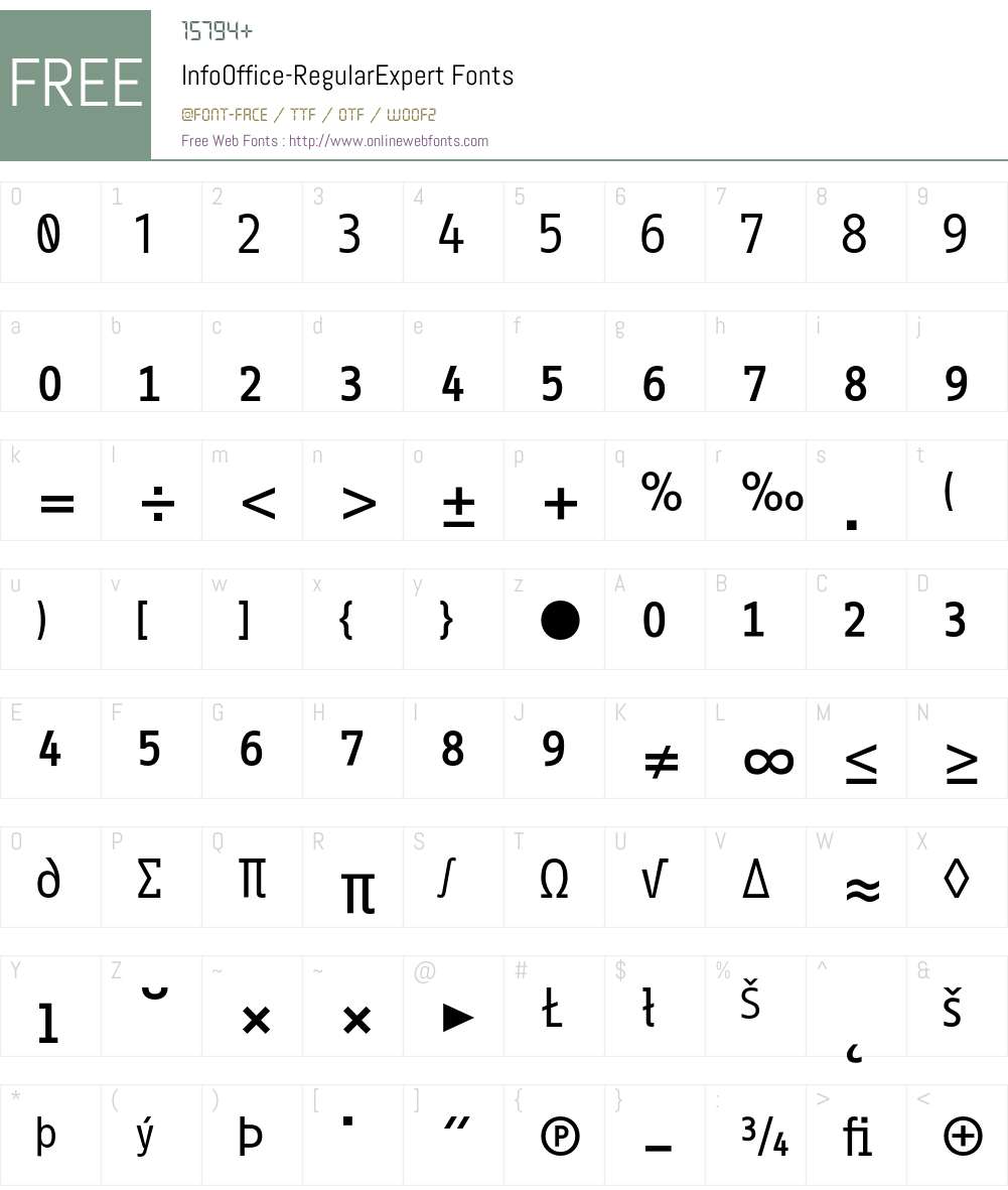 InfoOffice Font Screenshots