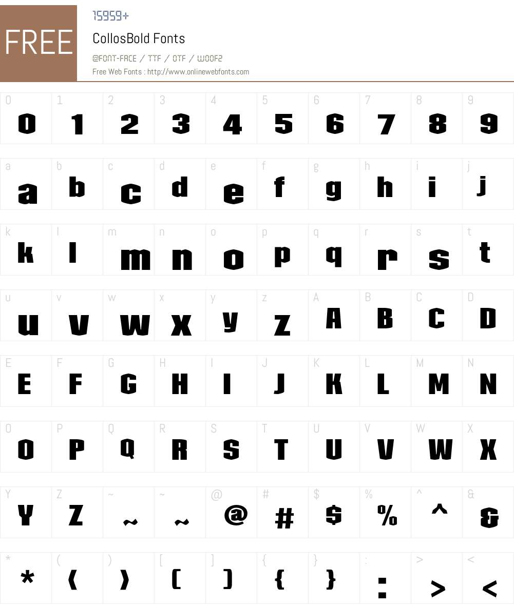 Collos Font Screenshots