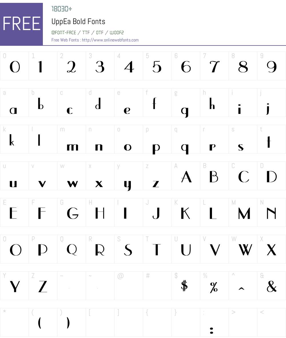 UppEa Bold Font Screenshots