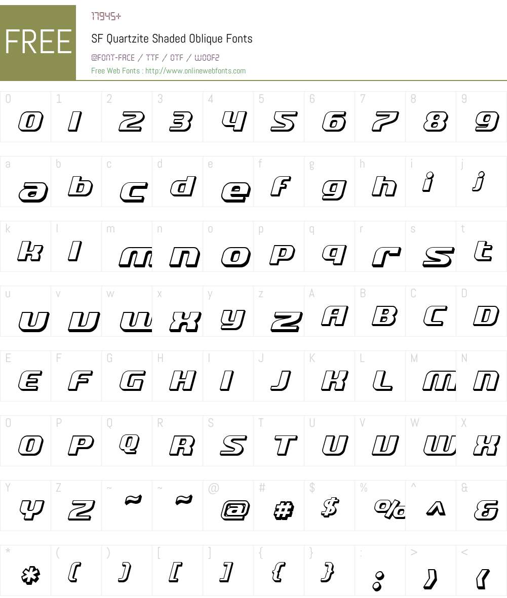 SF Quartzite Shaded Font Screenshots