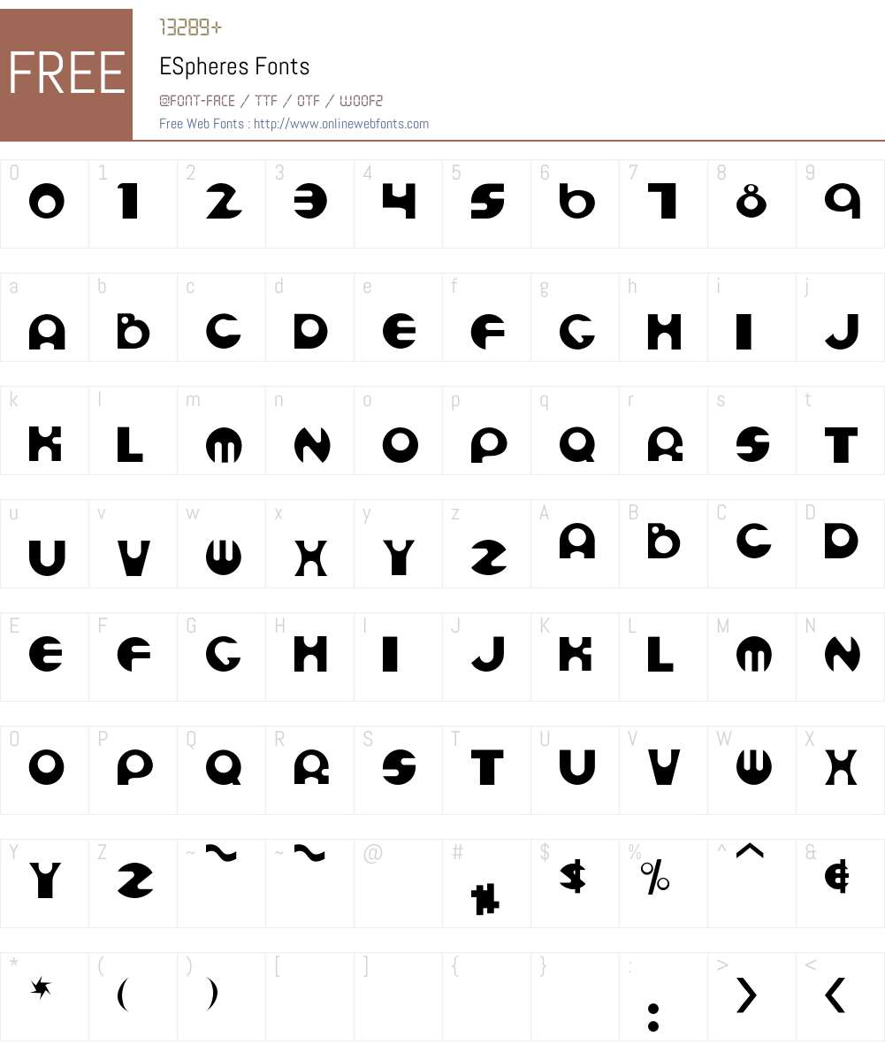 ESpheres Font Screenshots