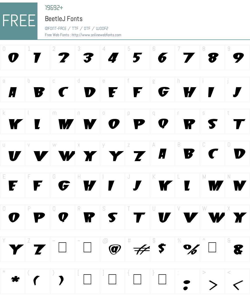 BeetleJ Font Screenshots