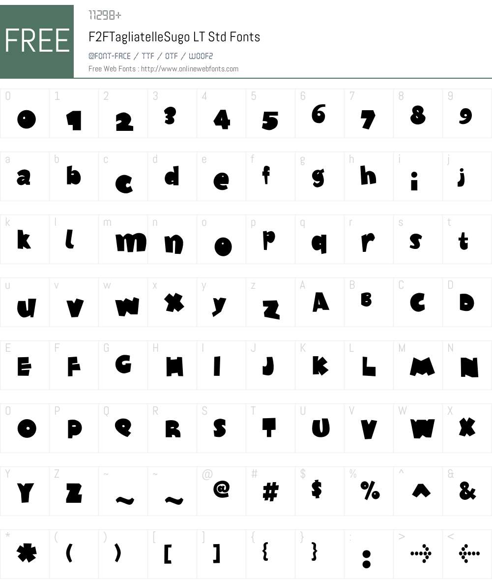 F2FTagliatelleSugo LT Std Font Screenshots