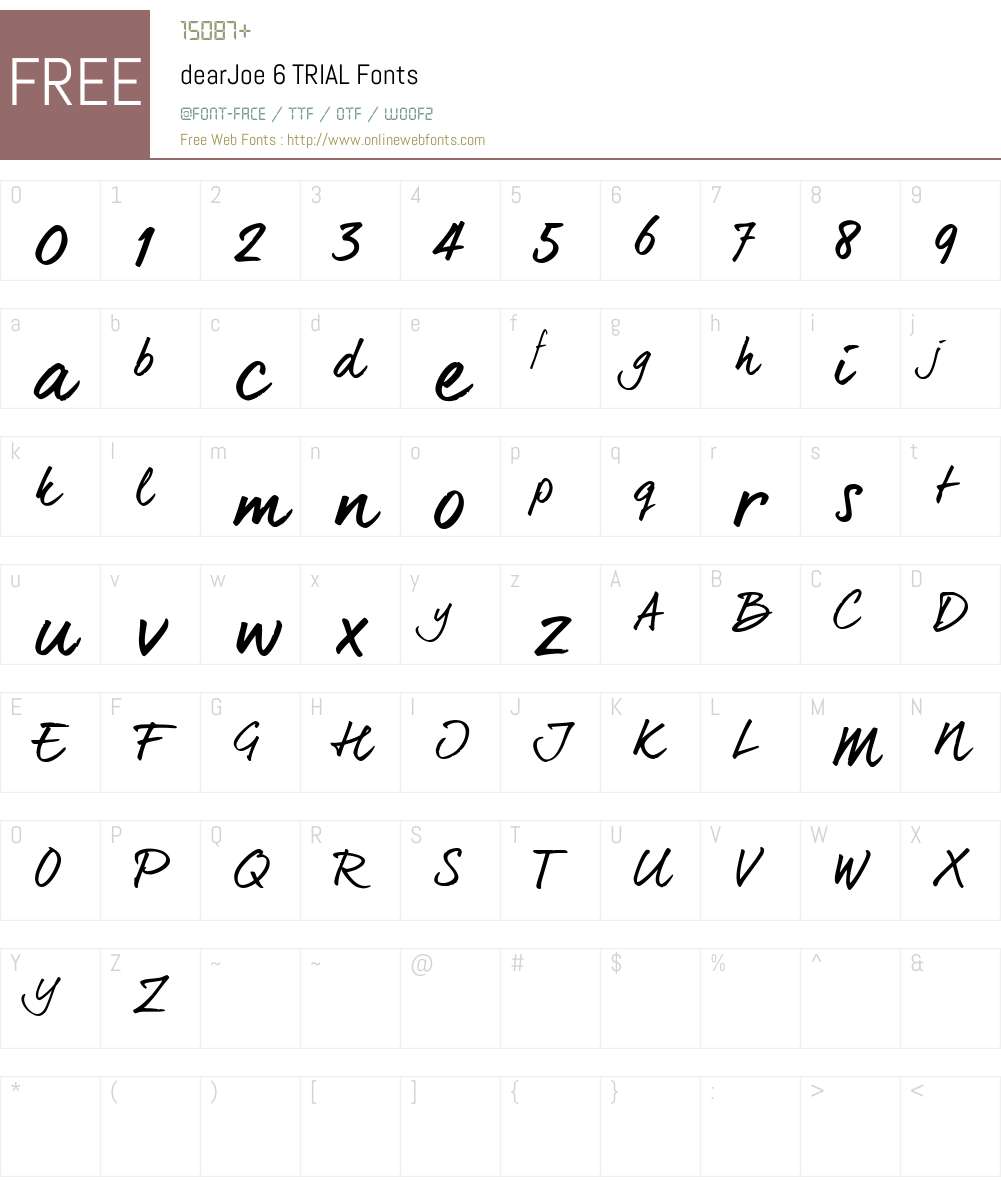 dearJoe 6 TRIAL 1.000 Fonts Free Download