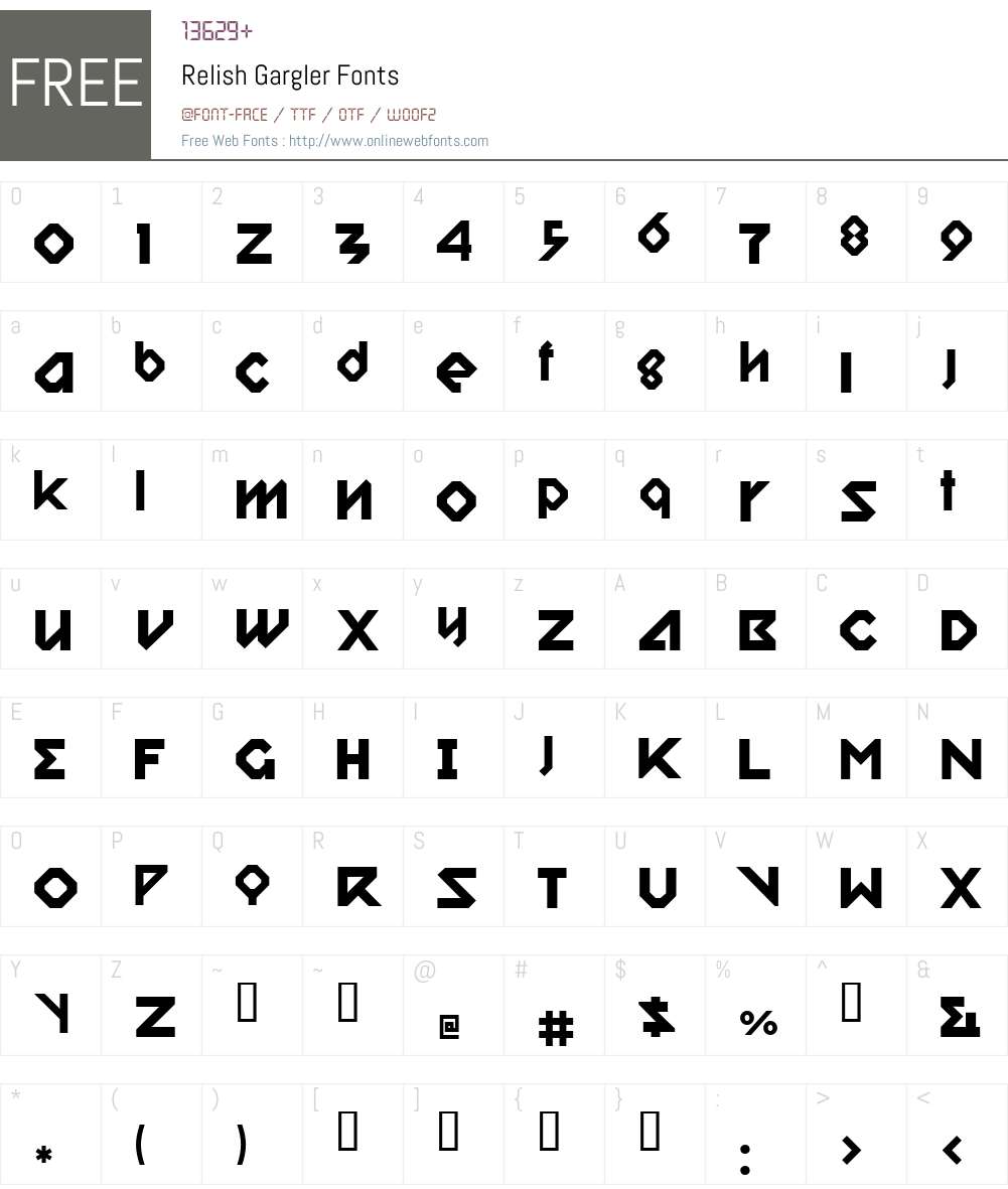 Relish Gargler Font Screenshots