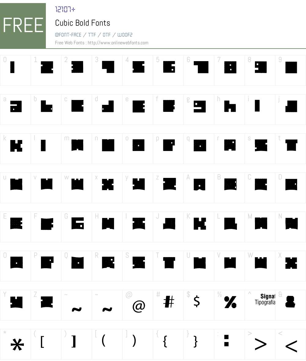 Cubic Bold Font Screenshots