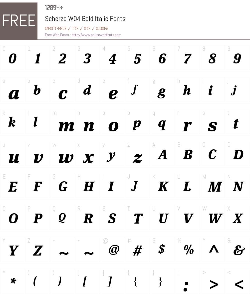 Scherzo Font Screenshots