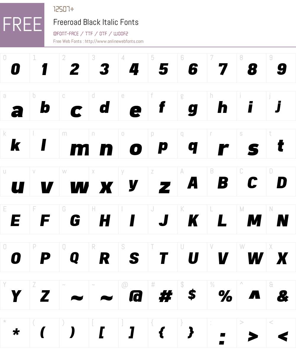 Freeroad Black Font Screenshots