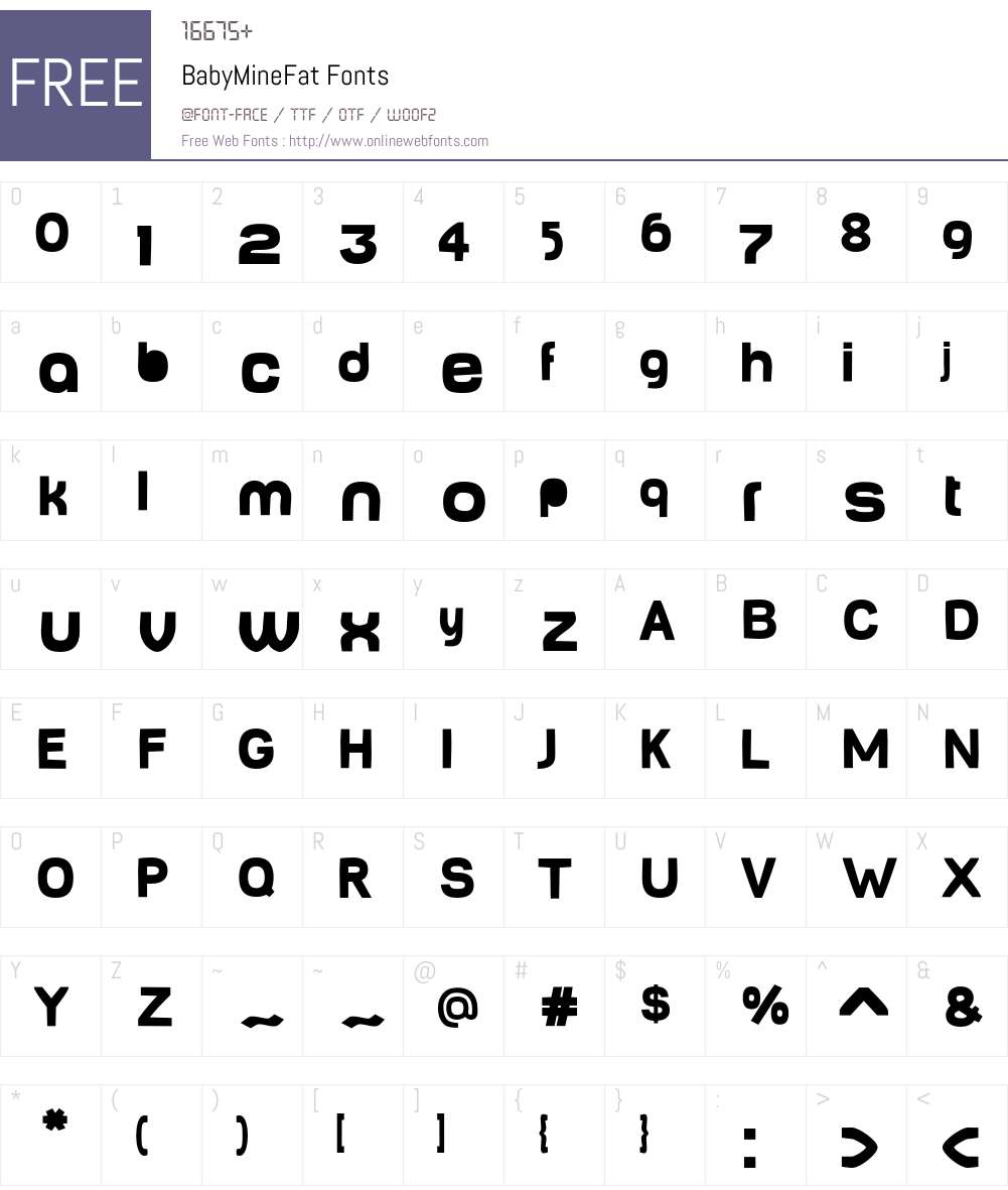 BabyMine Font Screenshots