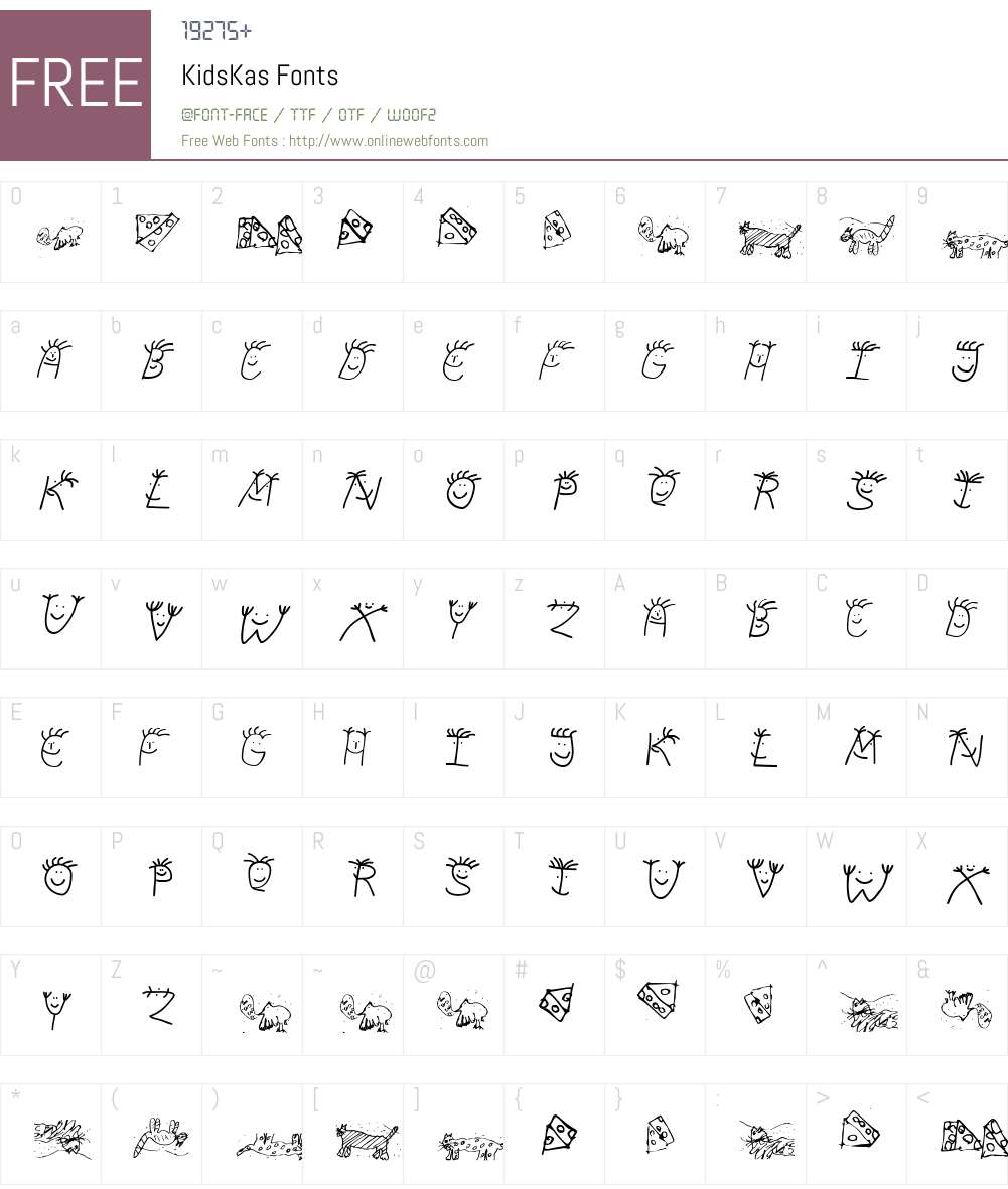 KidsKas Font Screenshots