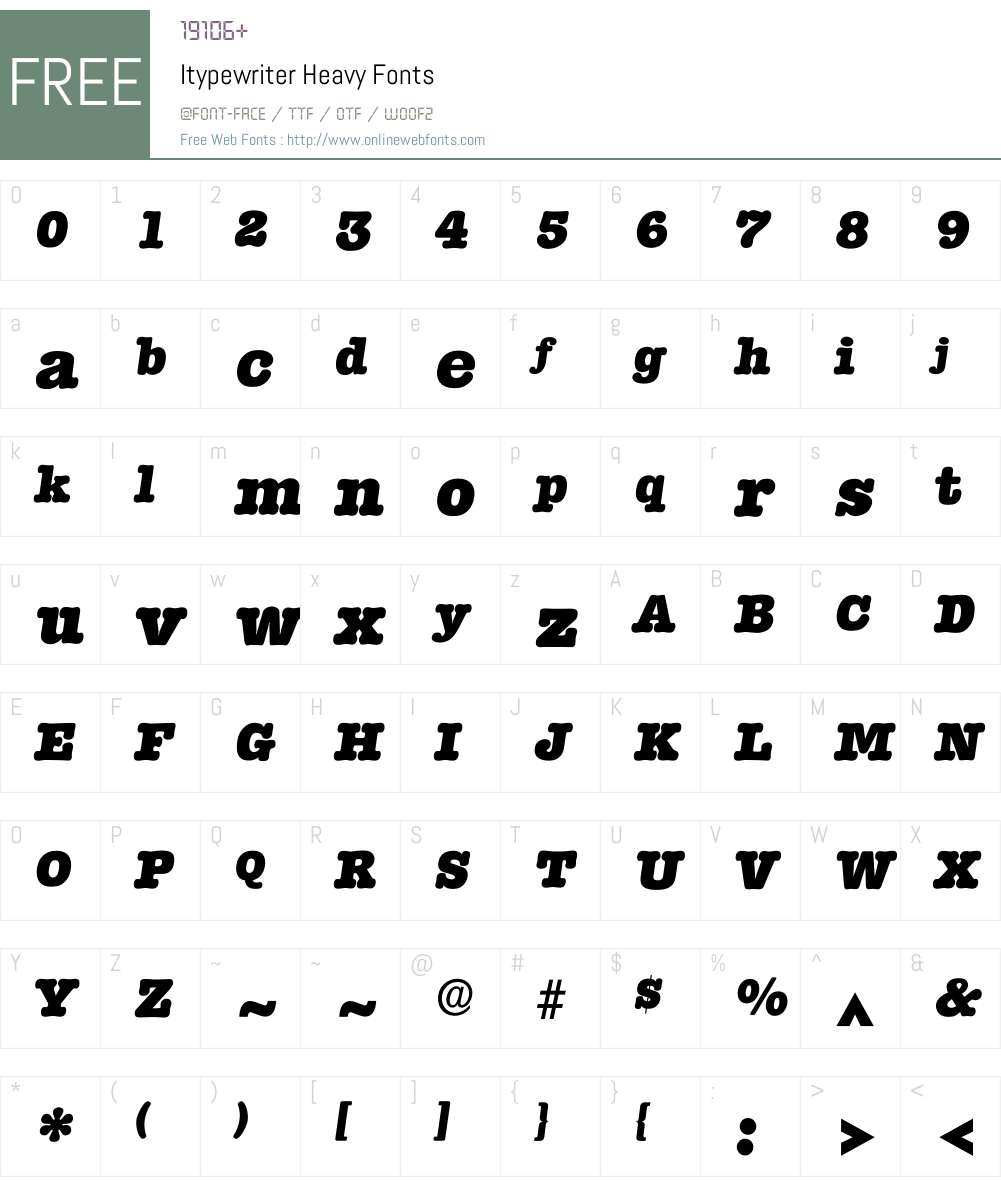 Itypewriter Font Screenshots