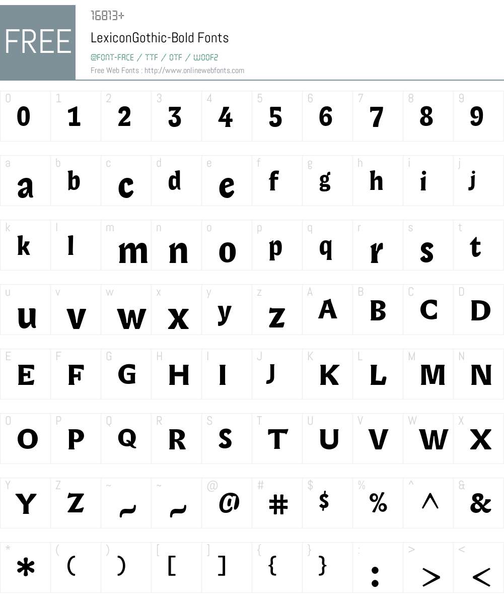 LexiconGothic Font Screenshots