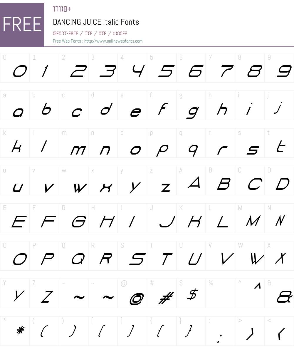 DANCING JUICE Font Screenshots