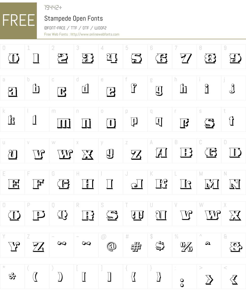 Stampede Open Font Screenshots