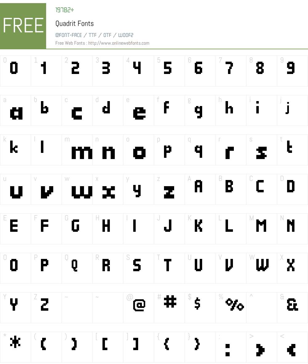 Quadrit Font Screenshots
