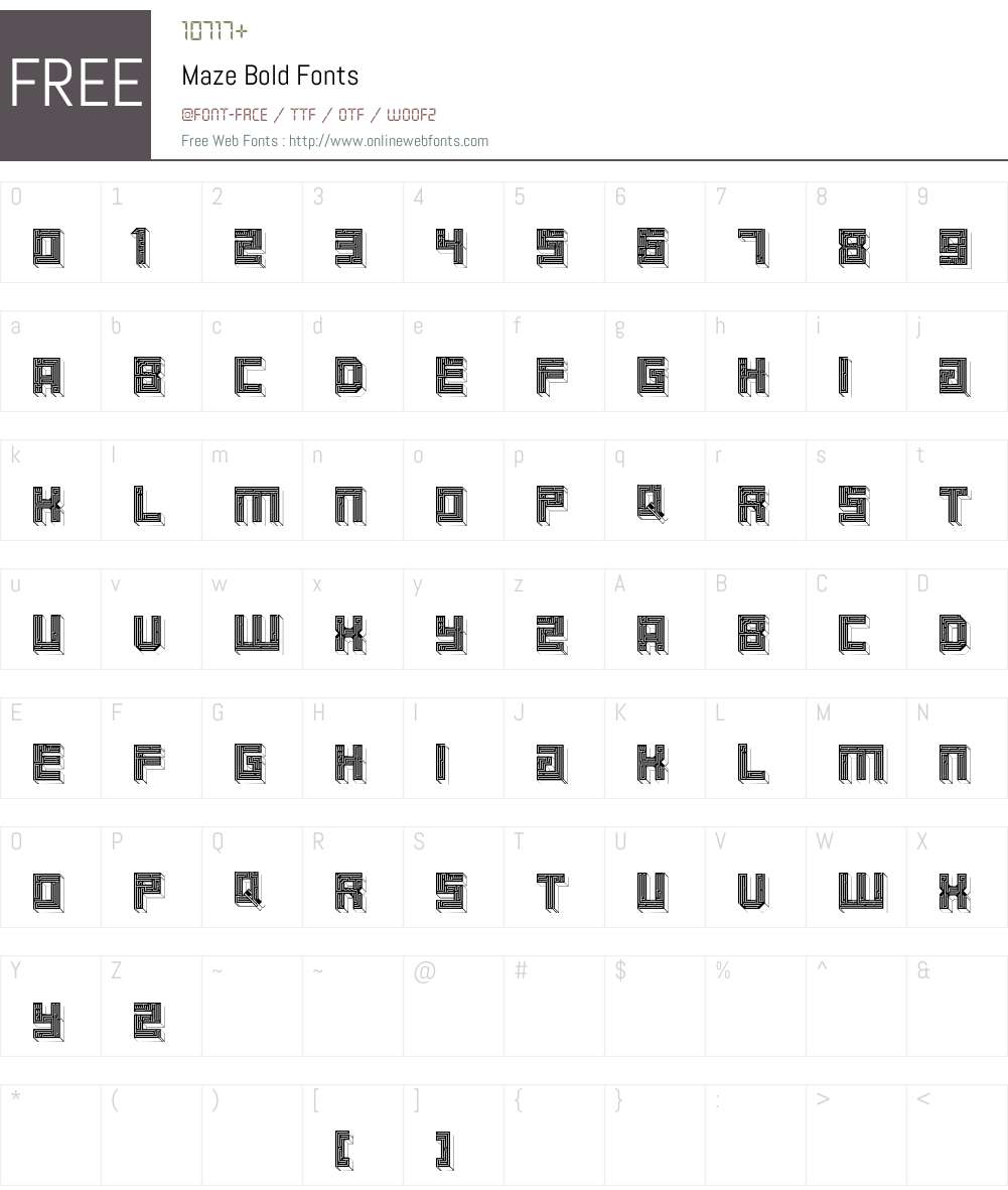 Maze Font Screenshots