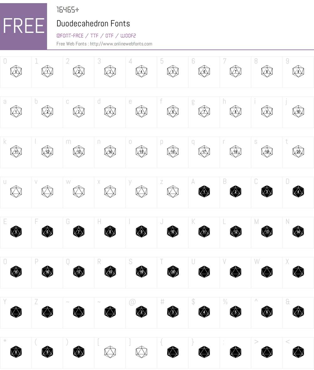 Duodecahedron Font Screenshots