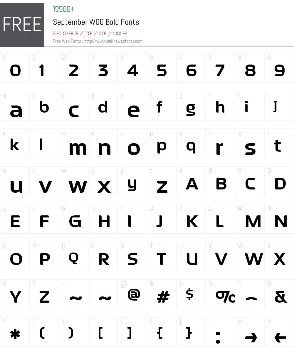 SeptemberW00-Bold Font Screenshots