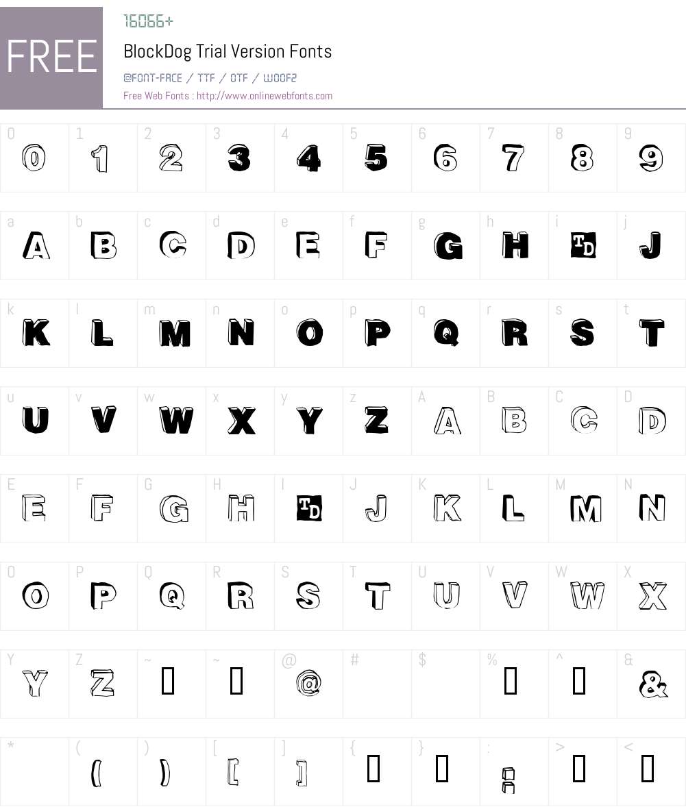 BlockDog Font Screenshots