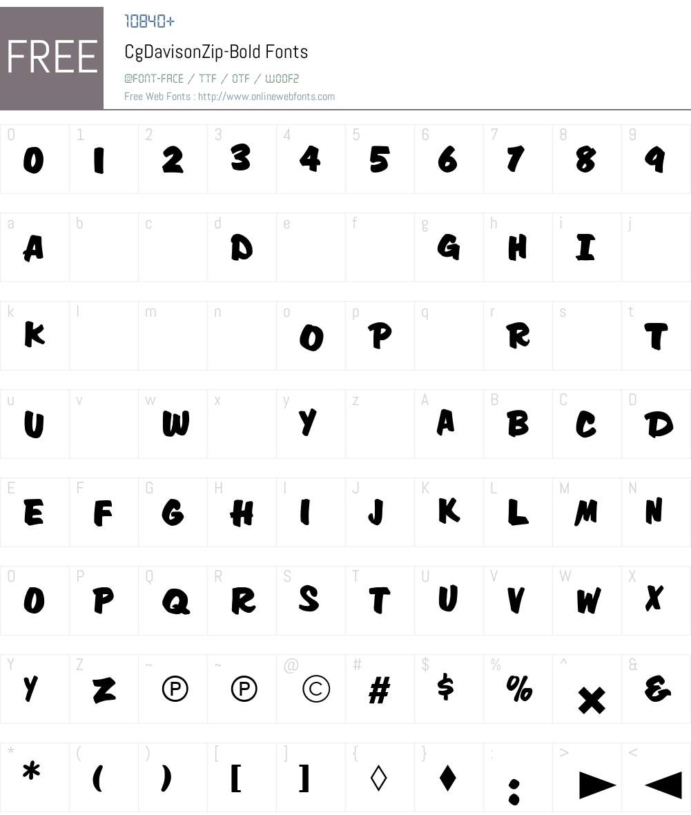 CgDavisonZip Font Screenshots