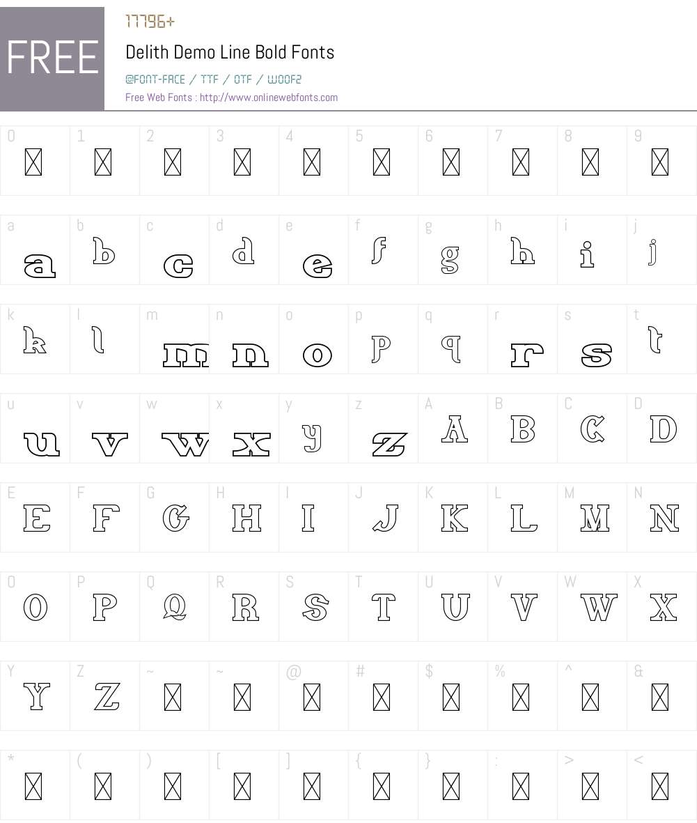 Delith Demo Line Bold 1.001;Fontself Maker 3.5.1 Fonts Free Download ...
