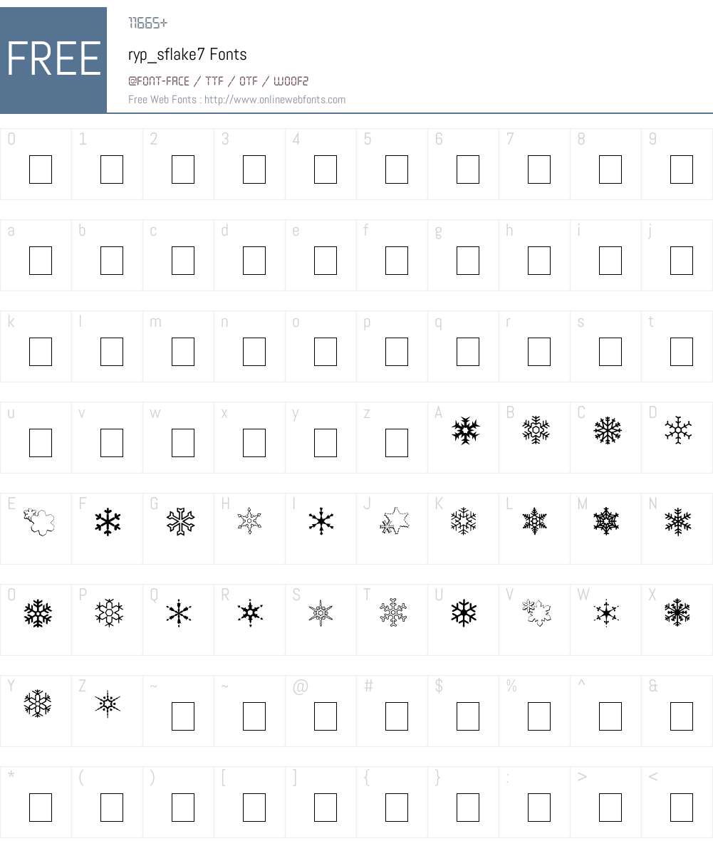 ryp_sflake7 Font Screenshots