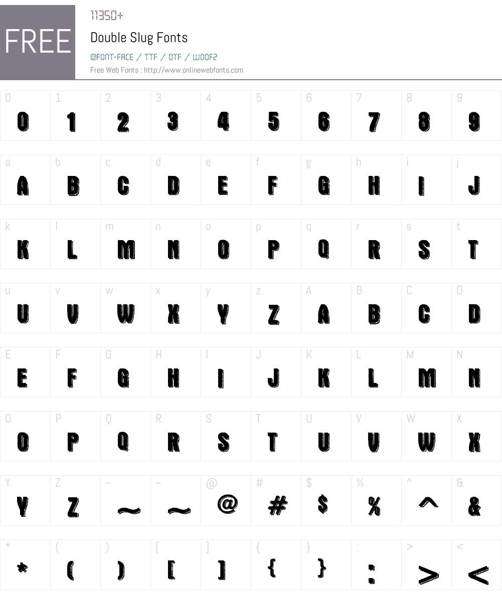 Double Slug Font Screenshots