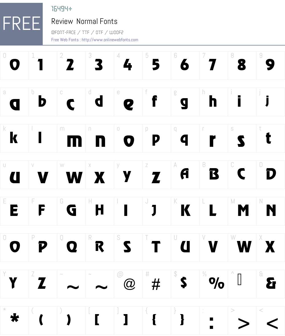 Review Font Screenshots