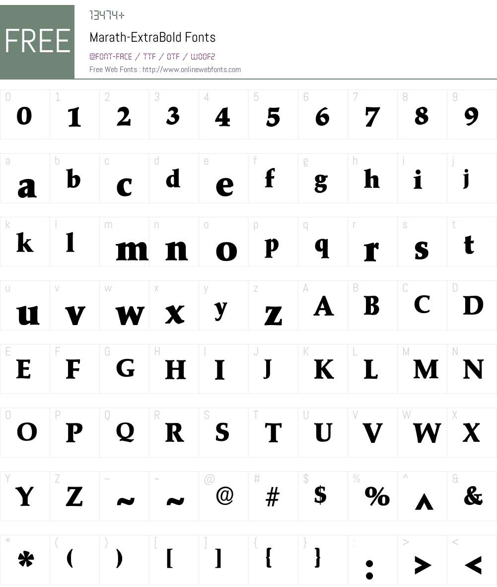 Marath-ExtraBold Font Screenshots