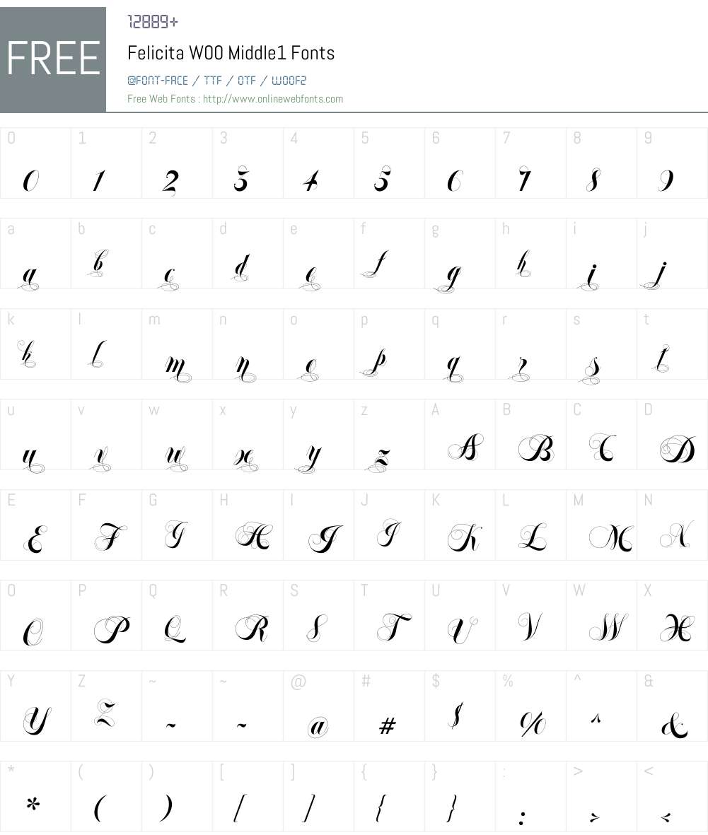 FelicitaW00-Middle1 Font Screenshots