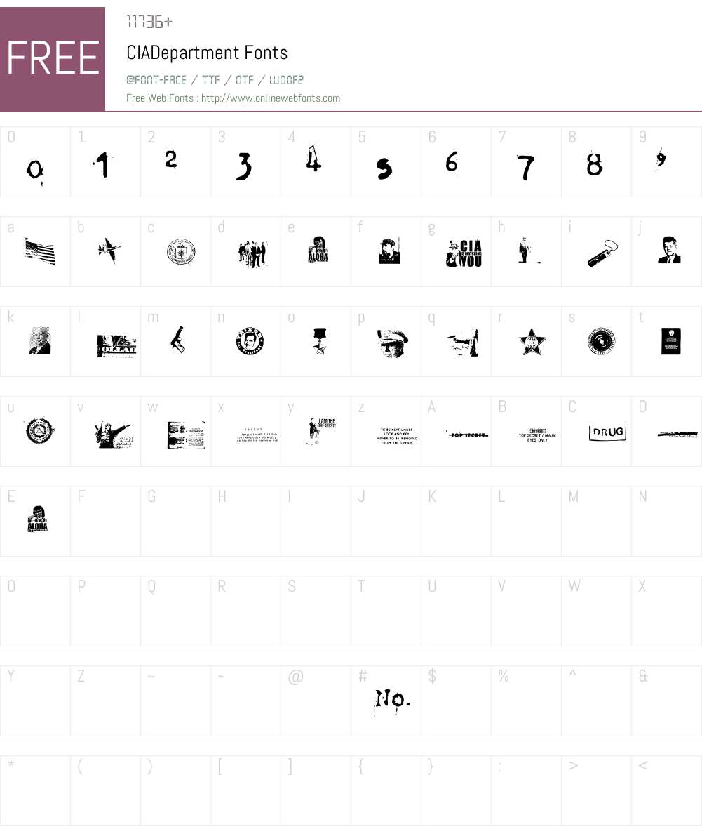 CIAGothicW95-Department Font Screenshots