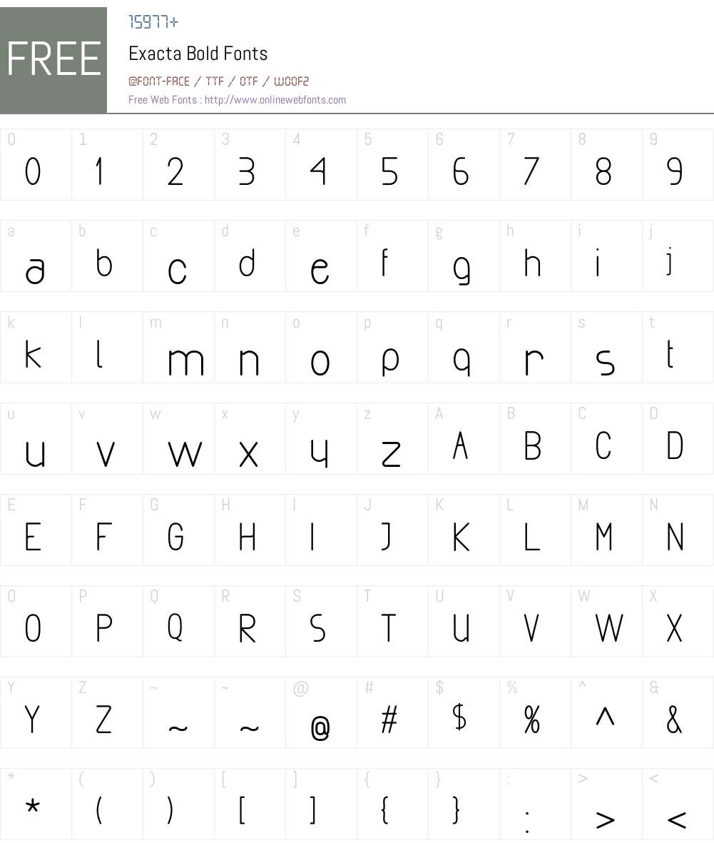 Exacta Font Screenshots