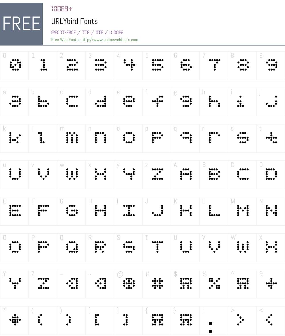 URLYbird Font Screenshots