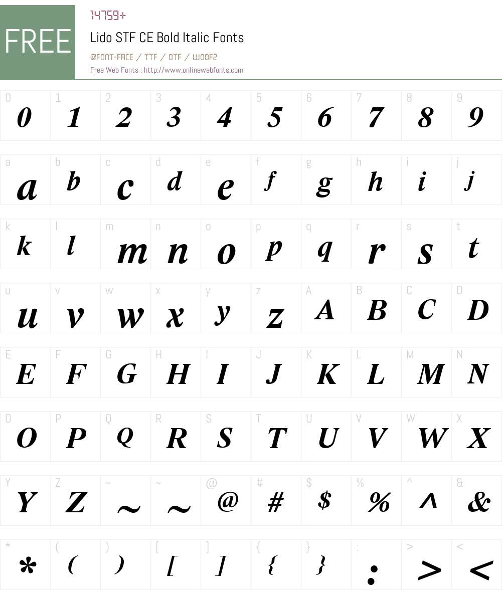 Lido STF CE Font Screenshots
