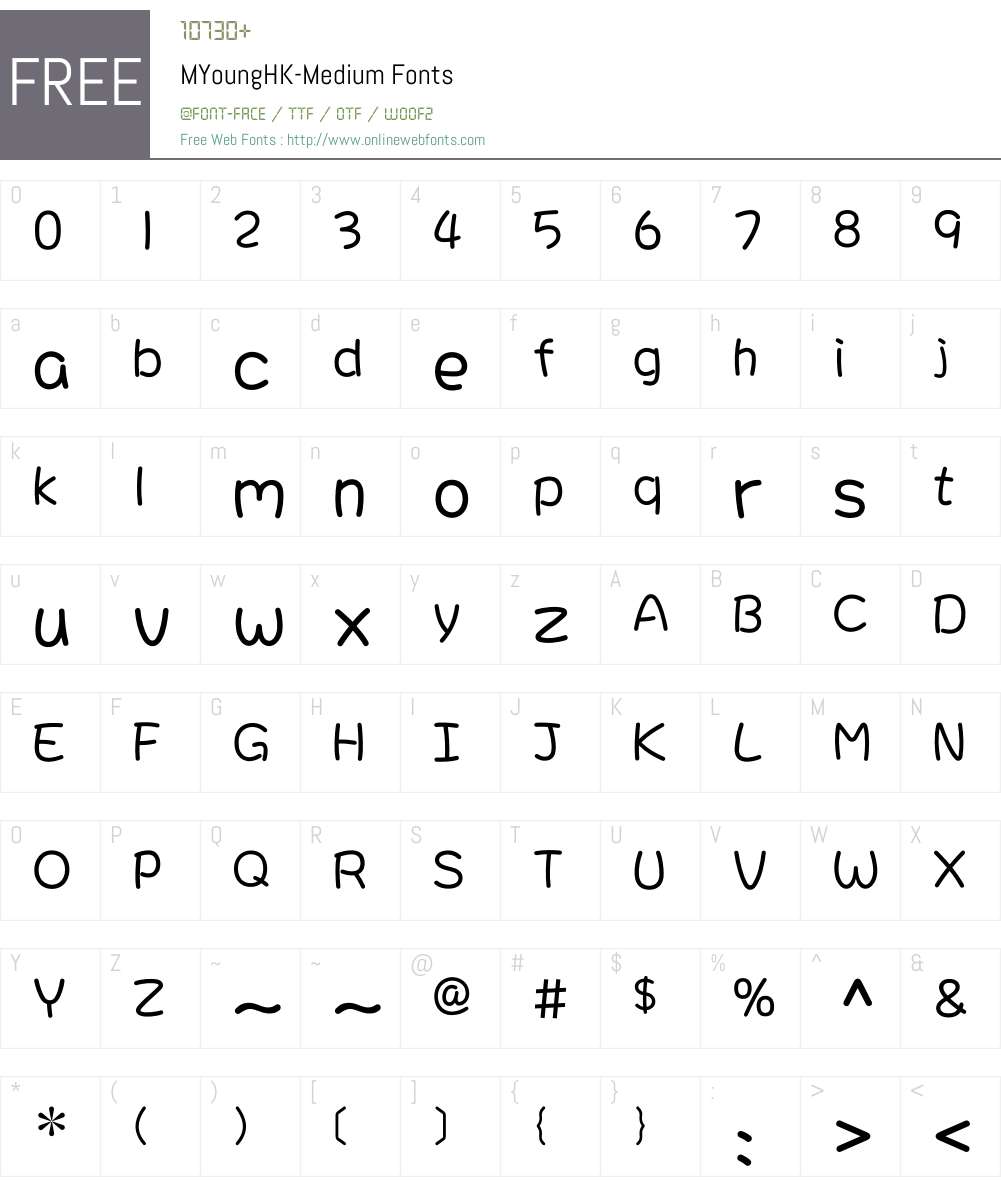 MYoungHK Font Screenshots