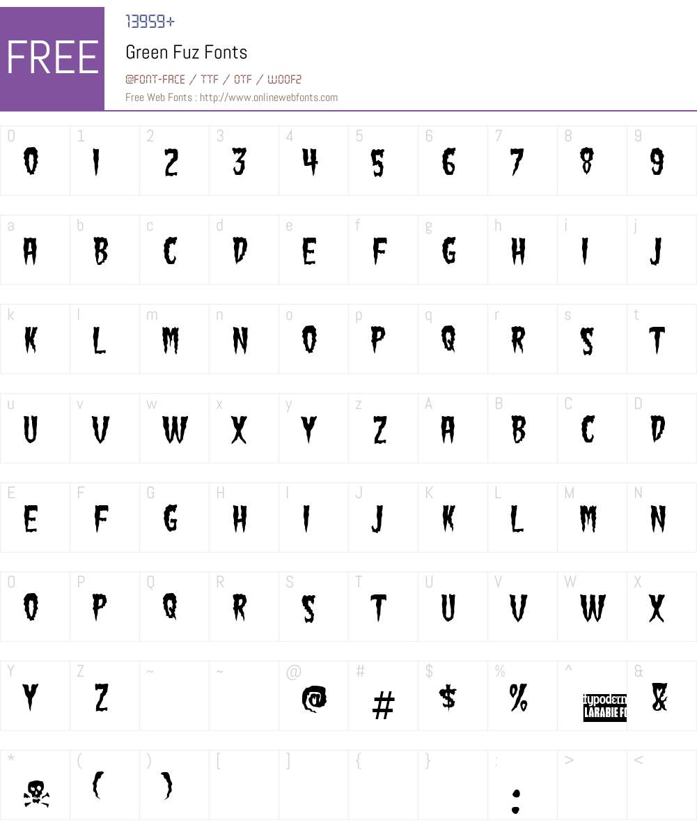 Green Fuz Font Screenshots