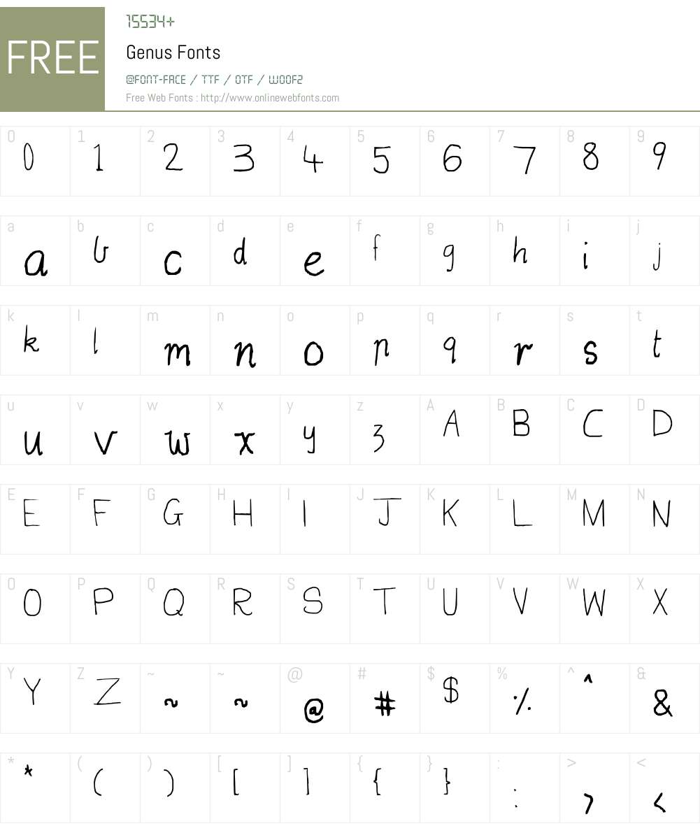 Genus Font Screenshots