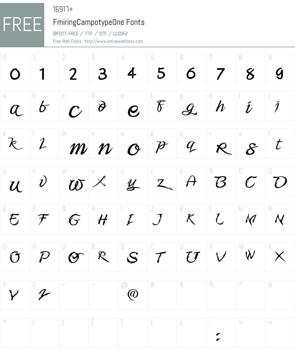 Fmiring Campotype One Font Screenshots