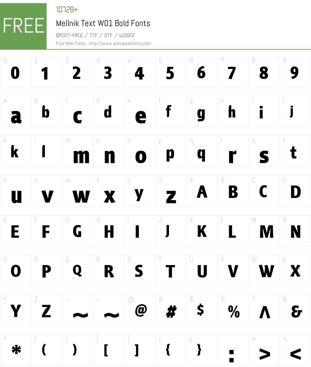 MellnikTextW01-Bold Font Screenshots