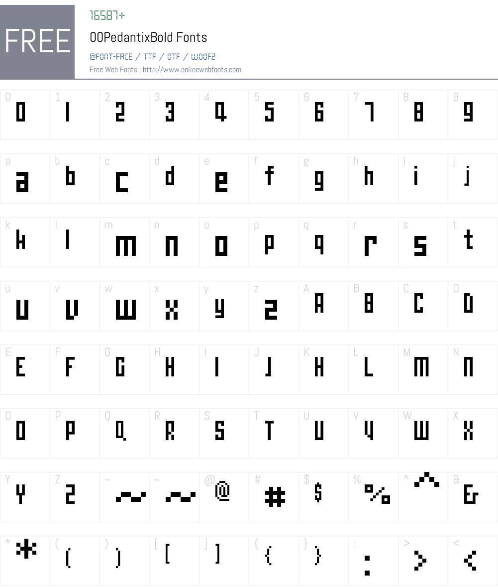 00Pedantix Font Screenshots