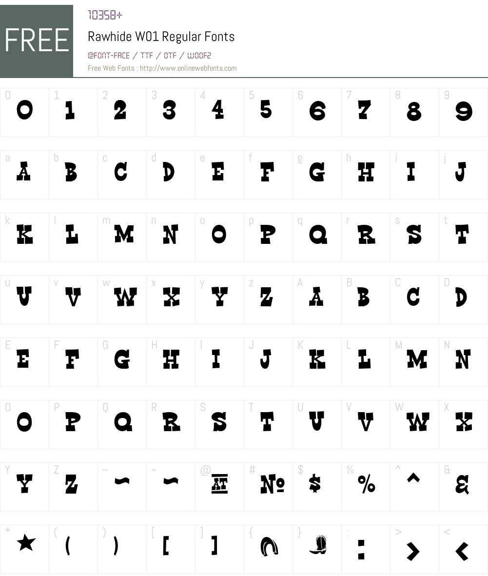 RawhideW01-Regular Font Screenshots