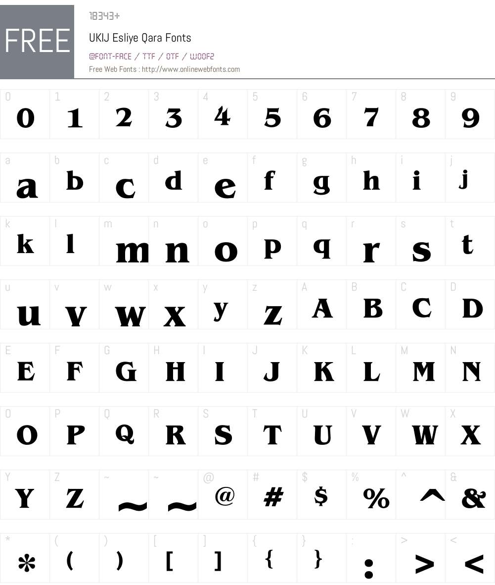 UKIJ Esliye Qara Font Screenshots